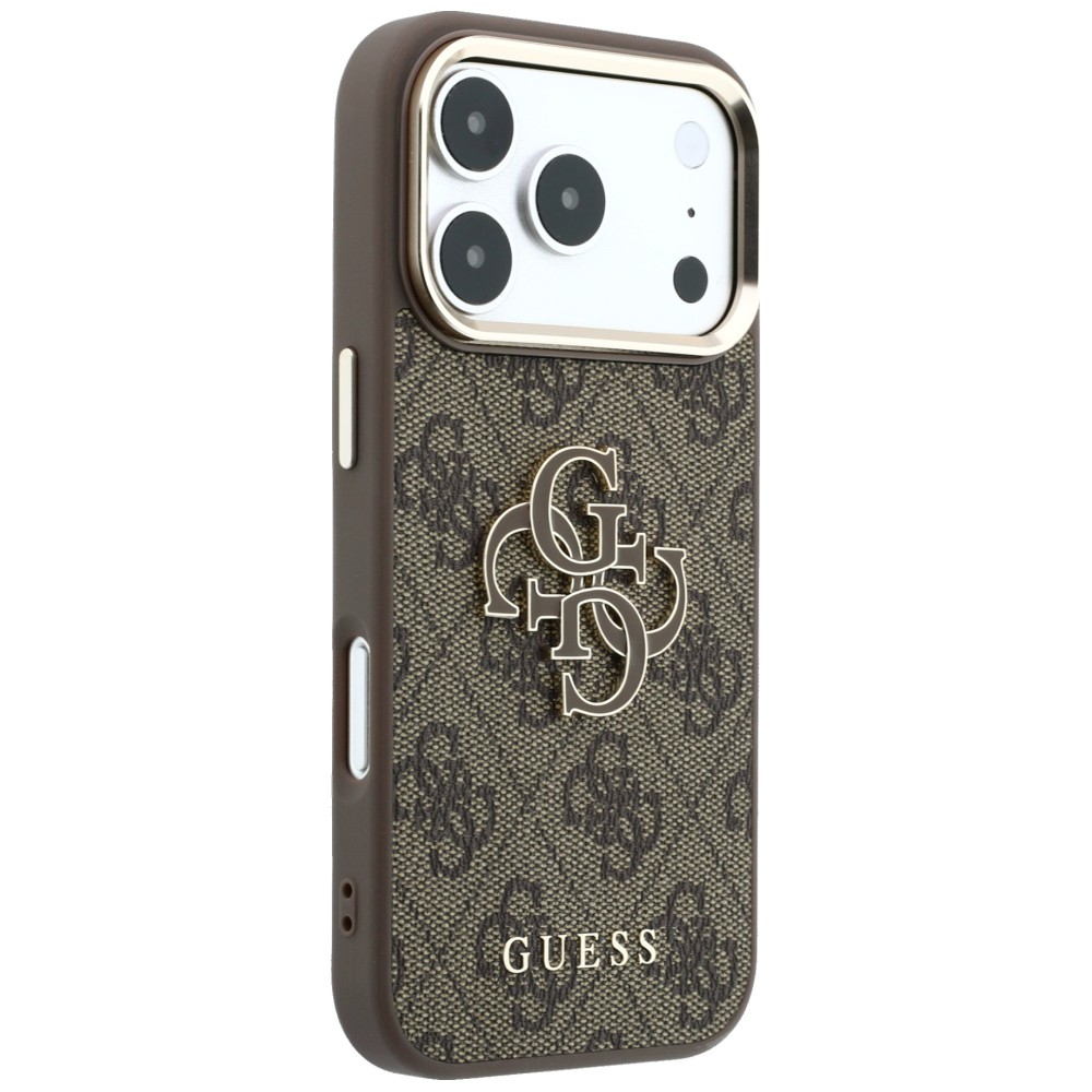 Dėklas Guess 4G & Big Resin Logo skirtas iPhone 18 Pro / iPhone 17 Pro ruda aprašymas - Prekės nuotrauka