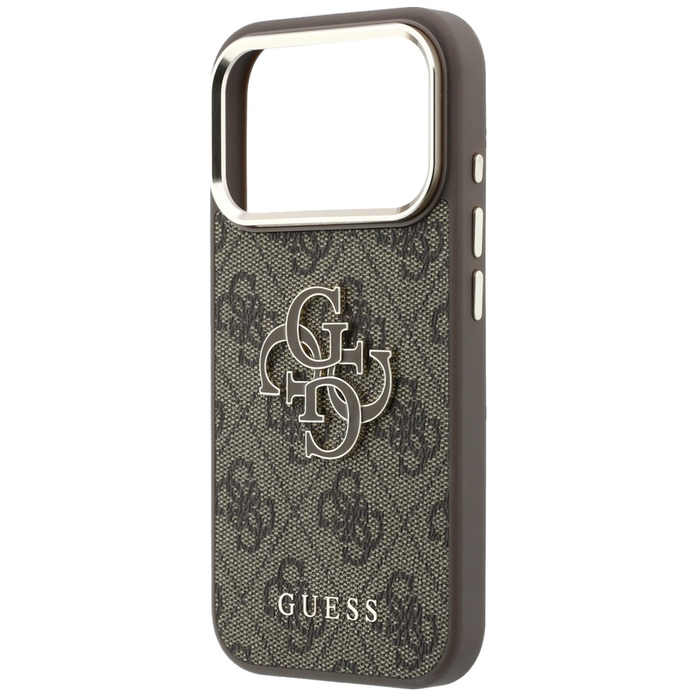 Dėklas Guess 4G & Big Resin Logo skirtas iPhone 18 Pro / iPhone 17 Pro ruda aprašymas - Prekės nuotrauka