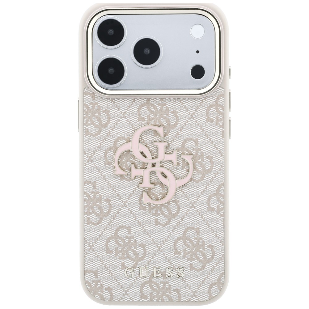Dėklas Guess 4G & Big Resin Logo skirtas iPhone 18 Pro pink aprašymas - Prekės nuotrauka