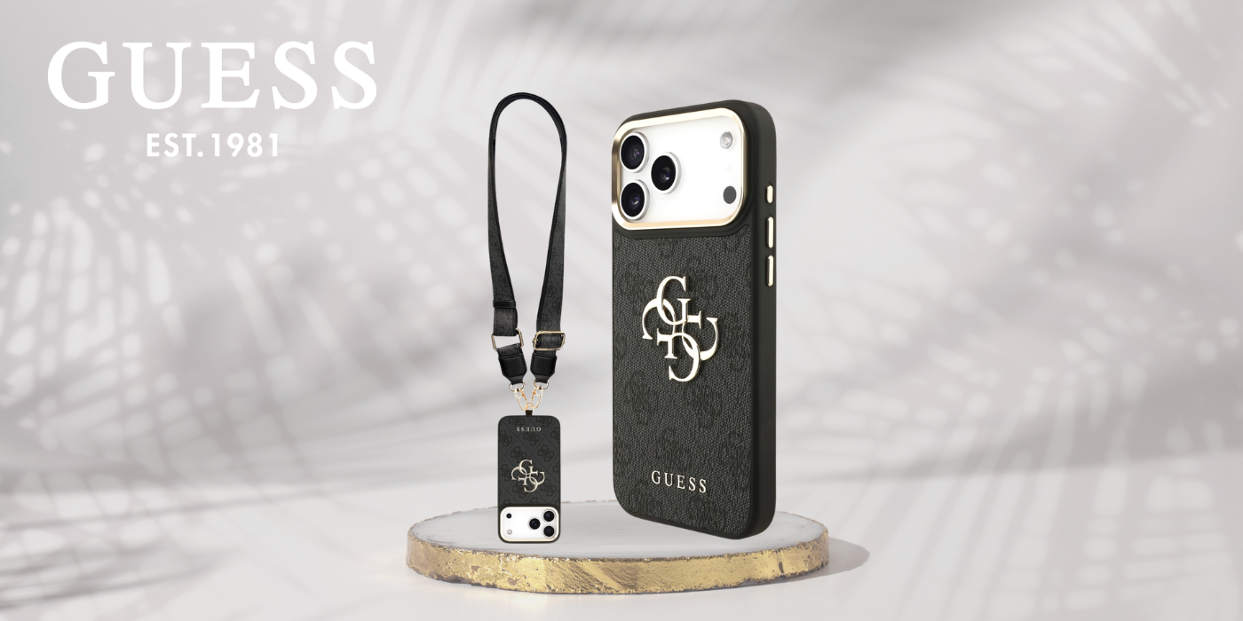 Dėklas Guess 4G Big 4G Classic Logo Big Strap Metal Mygtukai, skirtas iPhone 18 Pro Max / 17 Pro Max, juodas aprašymas - Prekės nuotrauka