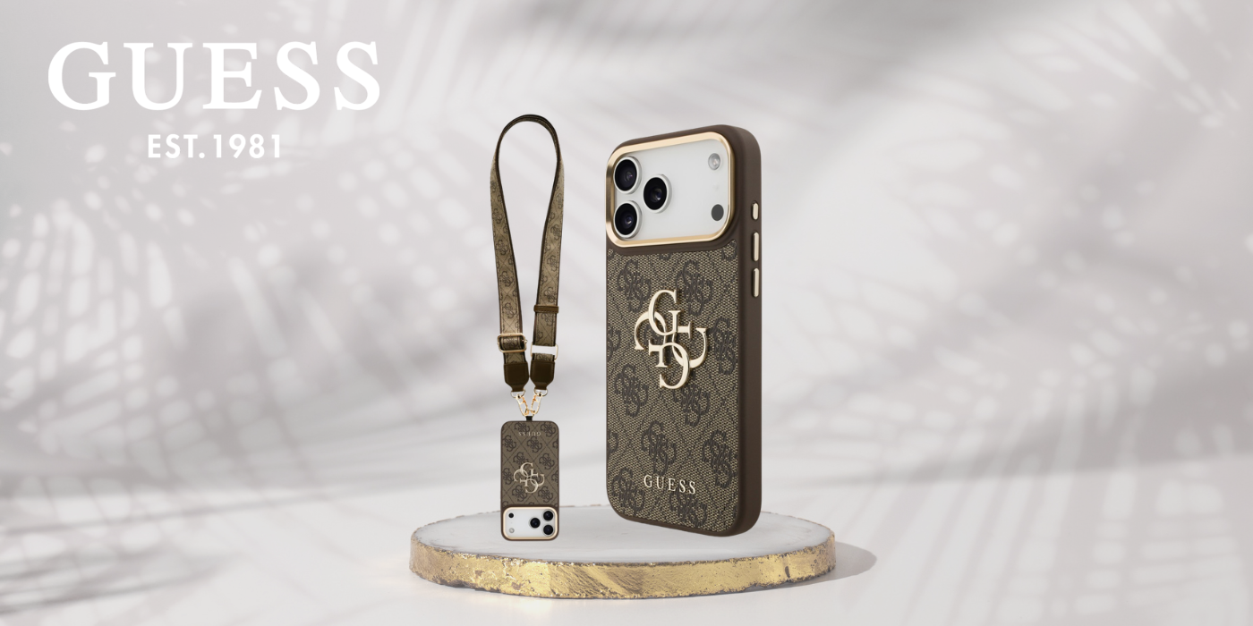 Dėklas Guess 4G Big 4G Classic Logo Big su dirželiu ir metalinėmis sagomis, skirtas iPhone 18 Pro / 17 Pro, rudas aprašymas - Prekės nuotrauka