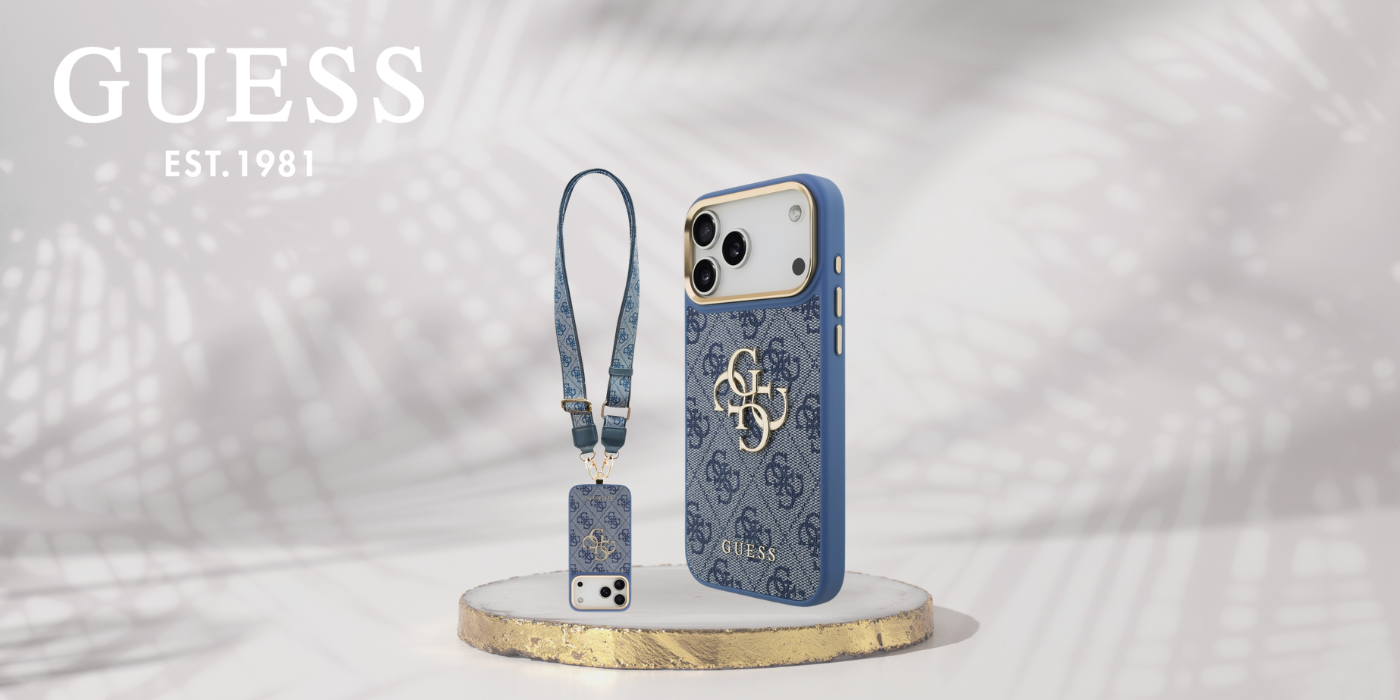 Dėklas Guess 4G Big 4G Classic Logo Big Strap Metal Mygtukai, skirtas iPhone 18 Pro Max / 17 Pro Max, mėlynas aprašymas - Prekės nuotrauka