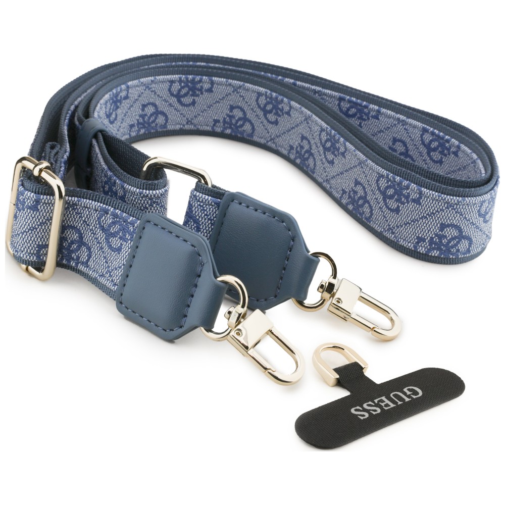 Dėklas Guess 4G Big 4G Classic Logo Big Strap Metal Mygtukai, skirtas iPhone 18 Pro Max / 17 Pro Max, mėlynas aprašymas - Prekės nuotrauka