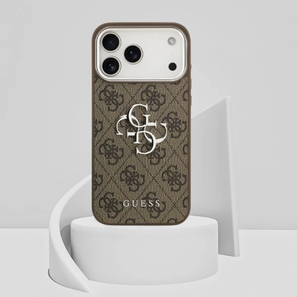 Dėklas Guess 4G Big 4G Classic Logo skirtas Apple iPhone 17 Pro Max rudos spalvos sidabro spalvos aprašymas - Prekės nuotrauka Dėklas Guess 4G Big 4G Classic Logo skirtas Apple iPhone 17 Pro Max rudos spalvos sidabro spalvos aprašymas - Prekės nuotrauka
