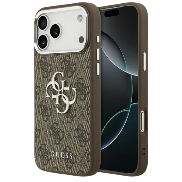 Dėklas Guess 4G Big 4G Classic Logo skirtas Apple iPhone 17 Pro Max rudos spalvos sidabro spalvos aprašymas - Prekės nuotrauka Dėklas Guess 4G Big 4G Classic Logo skirtas Apple iPhone 17 Pro Max rudos spalvos sidabro spalvos aprašymas - Prekės nuotrauka