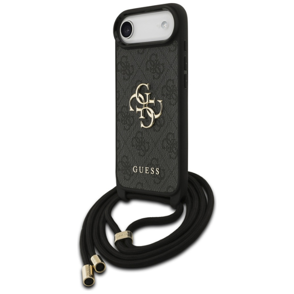 Dėklas Guess 4G Big Logo Cord Strap Crossbody iPhone Air juodos spalvos aprašymas - Prekės nuotrauka