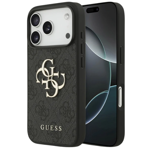 Dėklas Guess 4G Big Logo skirtas Apple iPhone 17 Pro juodos spalvos aprašymas - Prekės nuotrauka