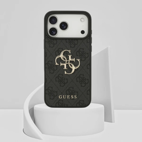 Dėklas Guess 4G Big Logo skirtas Apple iPhone 17 Pro Max juodos spalvos aprašymas - Prekės nuotrauka