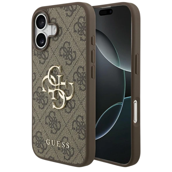 Dėklas Guess 4G Big Logo skirtas Apple iPhone 17 rudos spalvos aprašymas - Prekės nuotrauka Dėklas Guess 4G Big Logo skirtas Apple iPhone 17 rudos spalvos aprašymas - Prekės nuotrauka