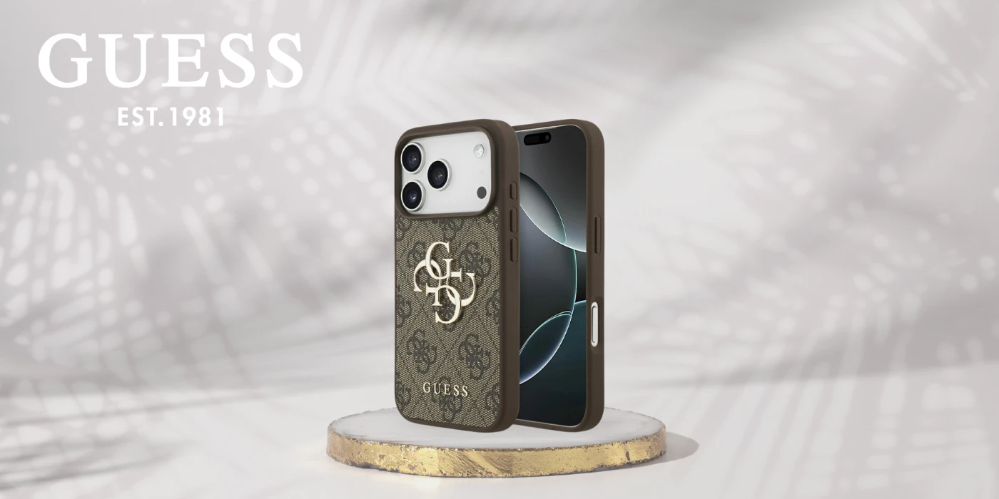Dėklas Guess 4G Big Logo skirtas Apple iPhone 17 Pro rudos spalvos aprašymas - Prekės nuotrauka