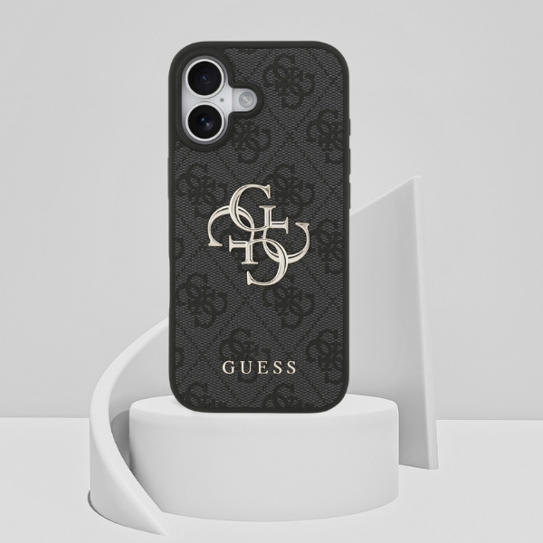 Dėklas Guess 4G Big Logo skirtas iPhone 17 juodos spalvos aprašymas - Prekės nuotrauka