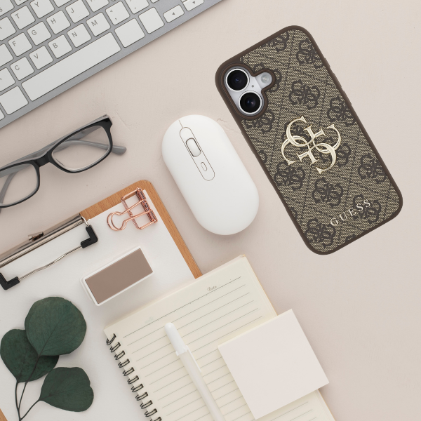 Dėklas Guess 4G Big Logo skirtas iPhone 17 rudos spalvos aprašymas - Prekės nuotrauka