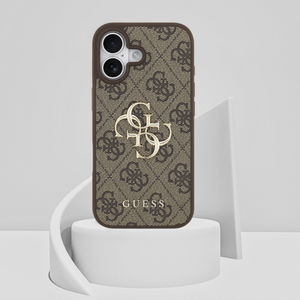 Dėklas Guess 4G Big Logo skirtas iPhone 17 rudos spalvos aprašymas - Prekės nuotrauka