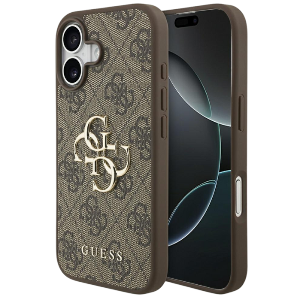 Dėklas Guess 4G Big Logo skirtas iPhone 17 rudos spalvos aprašymas - Prekės nuotrauka