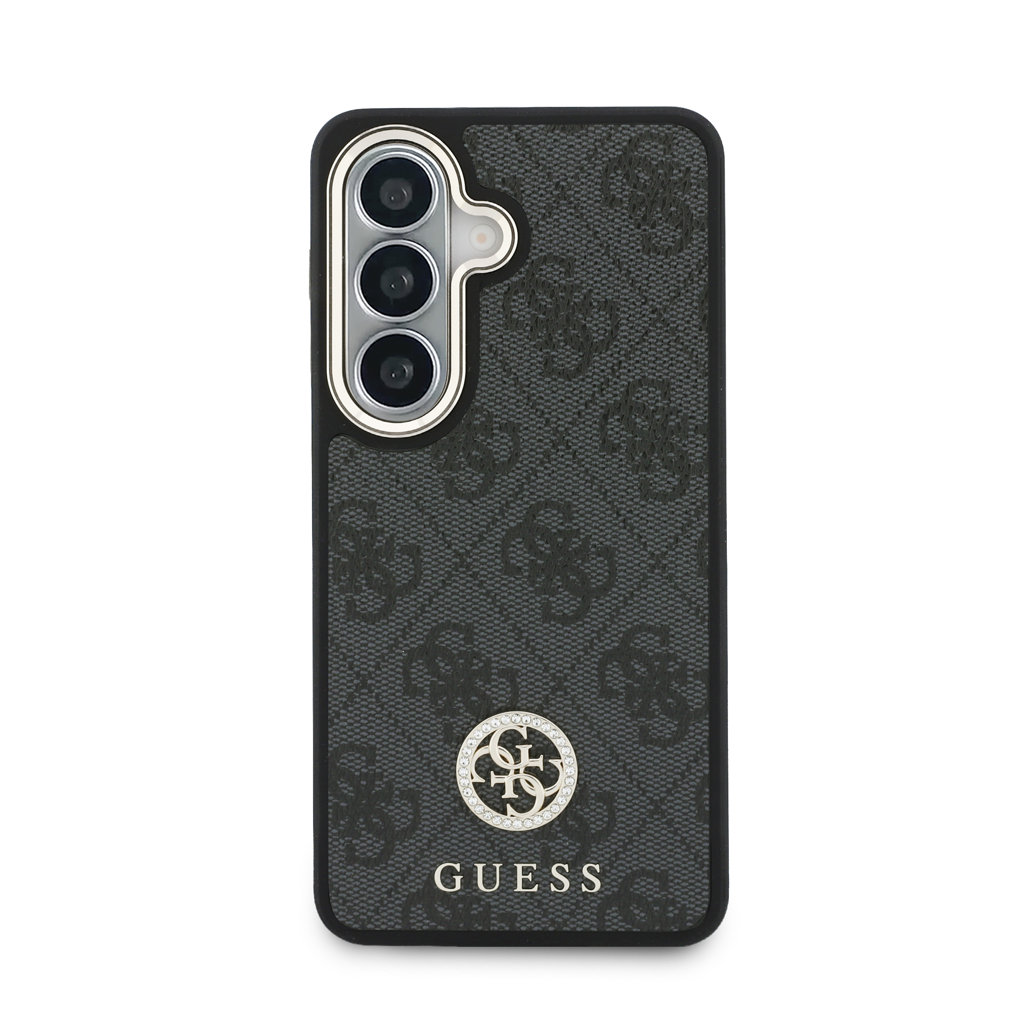 Dėklas Guess 4G Big Rhinestone Triangle Strap MagSafe for Samsung Galaxy S26 juodos spalvos aprašymas - Prekės nuotrauka Dėklas Guess 4G Big Rhinestone Triangle Strap MagSafe for Samsung Galaxy S26 juodos spalvos aprašymas - Prekės nuotrauka