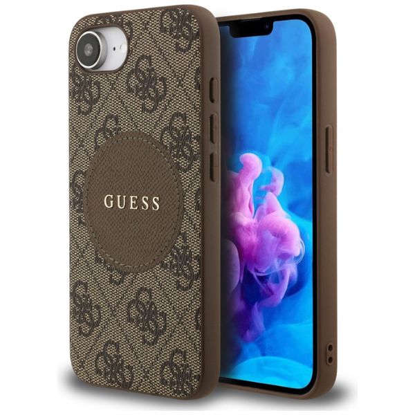 „Guess 4G Circle Classic Logo MagSafe“ dėklas, skirtas iPhone 16e - ruda aprašymas - Prekės nuotrauka „Guess 4G Circle Classic Logo MagSafe“ dėklas, skirtas iPhone 16e - ruda aprašymas - Prekės nuotrauka