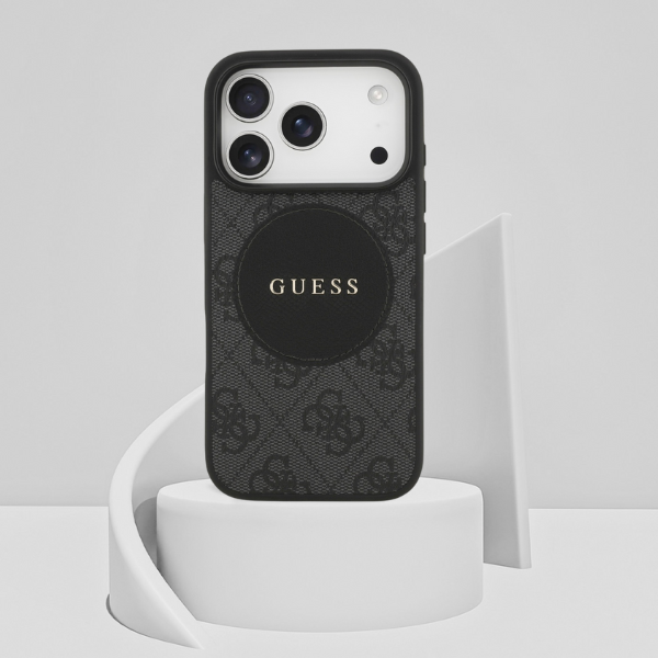 Dėklas Guess 4G Circle Classic Logo MagSafe Apple iPhone 17 Pro juodos spalvos aprašymas - Prekės nuotrauka