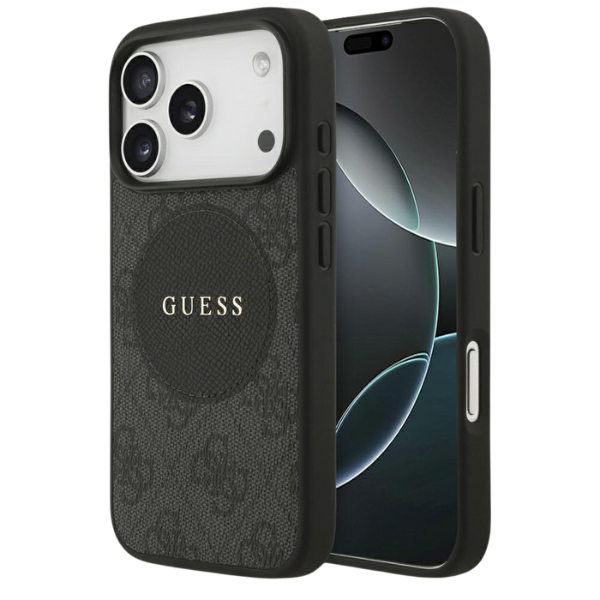 Dėklas Guess 4G Circle Classic Logo MagSafe Apple iPhone 17 Pro juodos spalvos aprašymas - Prekės nuotrauka