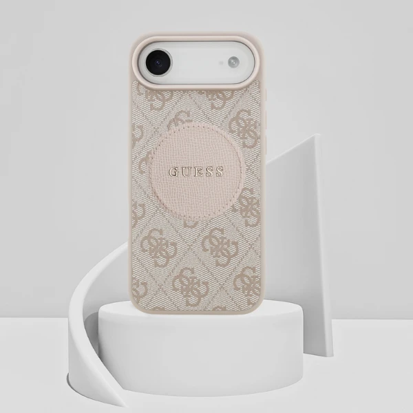 Dėklas Guess 4G Circle Classic Logo MagSafe skirtas Apple iPhone Air rožinės spalvos aprašymas - Prekės nuotrauka