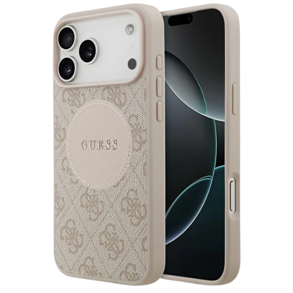 Dėklas Guess 4G Circle Classic Logo MagSafe skirtas Apple iPhone 17 Pro Max pink aprašymas - Prekės nuotrauka