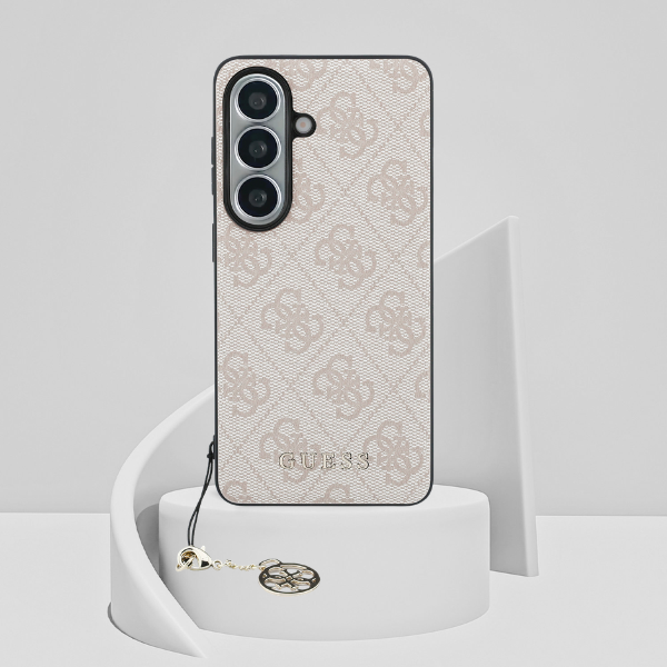 Dėklas Guess 4G Classic Logo Charm MagSafe skirtas Samsung Galaxy S26 pink aprašymas - Prekės nuotrauka