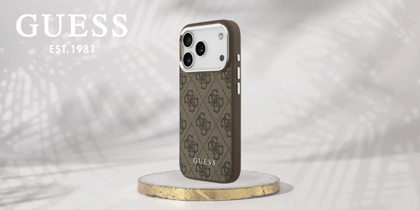 Dėklas Guess 4G Classic Logo MagSafe skirtas Apple iPhone 17 Pro Max rudos spalvos aprašymas - Prekės nuotrauka