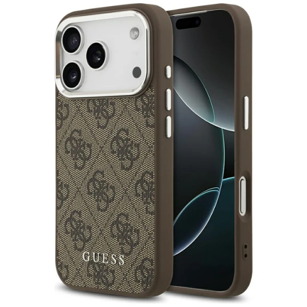 Dėklas Guess 4G Classic Logo MagSafe skirtas Apple iPhone 17 Pro Max rudos spalvos aprašymas - Prekės nuotrauka
