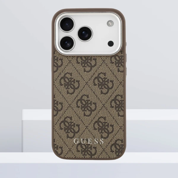 Dėklas Guess 4G Classic Logo MagSafe skirtas Apple iPhone 17 Pro Max rudos spalvos aprašymas - Prekės nuotrauka