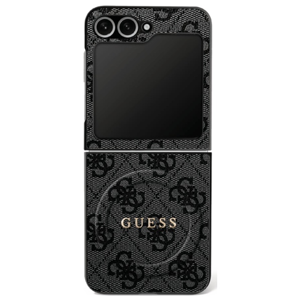 Dėklas Guess 4G Classic MagSafe skirtas Samsung Galaxy Z Flip7 juodos spalvos aprašymas - Prekės nuotrauka