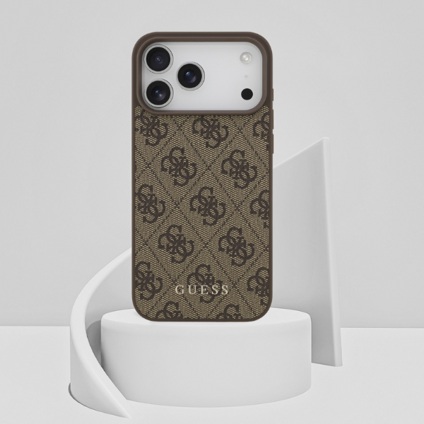 Dėklas Guess 4G Classic skirtas iPhone 18 Pro Max / iPhone 17 Pro Max ruda aprašymas - Prekės nuotrauka