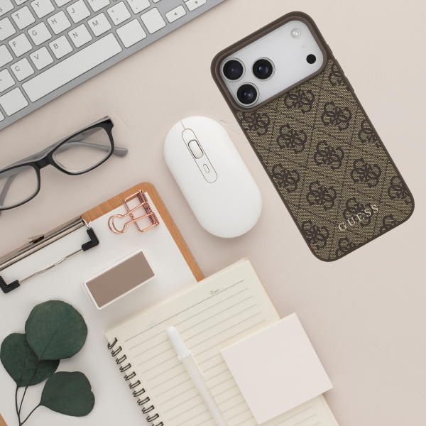 Dėklas Guess 4G Classic skirtas iPhone 18 Pro Max / iPhone 17 Pro Max ruda aprašymas - Prekės nuotrauka
