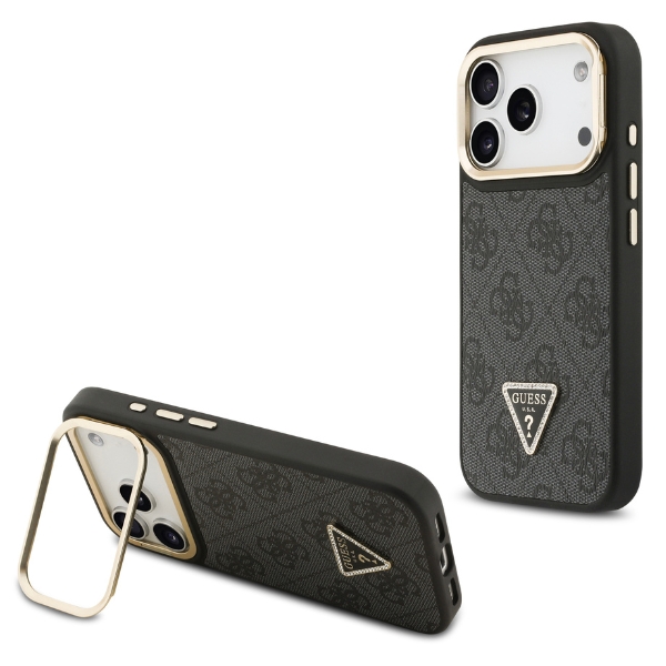 Dėklas Guess 4G PU Triangle Logo & Stir Camera Magsafe skirtas Apple iPhone 17 Pro juodos spalvos aprašymas - Prekės nuotrauka