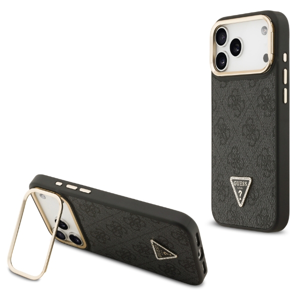 Dėklas Guess 4G PU Triangle Logo & Stir Camera Magsafe skirtas Apple iPhone 17 Pro Max juodos spalvos aprašymas - Prekės nuotrauka