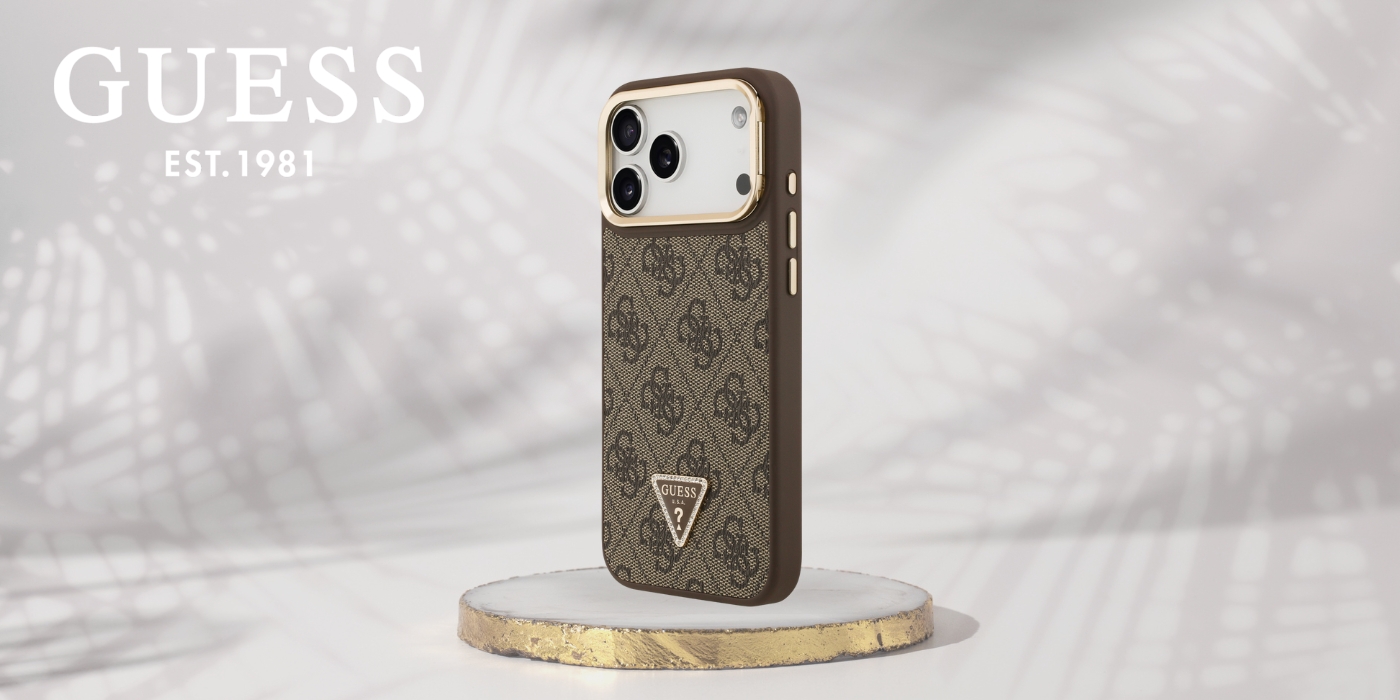 Dėklas Guess 4G PU Triangle Logo & Stir Camera Magsafe skirtas Apple iPhone 17 Pro Max rudos spalvos aprašymas - Prekės nuotrauka