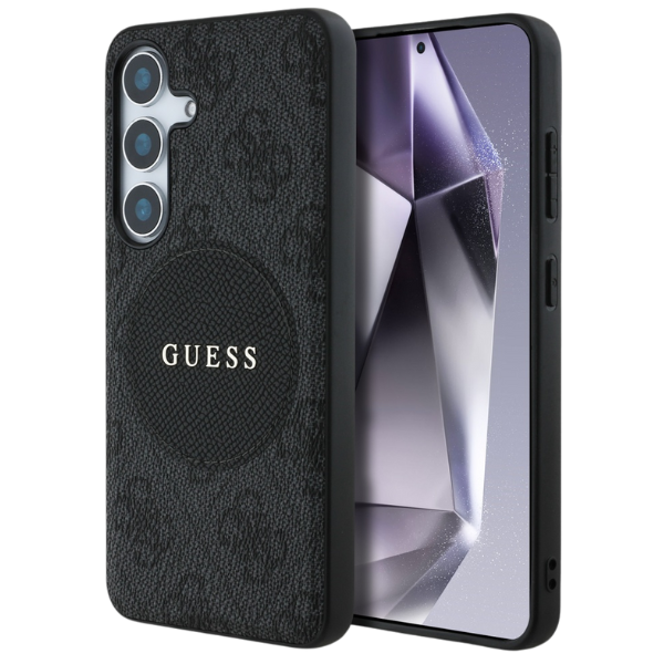 Dėklas Guess 4G Round Patch Classic Logo MagSafe to Samsung Galaxy S25 juodos spalvos aprašymas - Prekės nuotrauka Dėklas Guess 4G Round Patch Classic Logo MagSafe to Samsung Galaxy S25 juodos spalvos aprašymas - Prekės nuotrauka