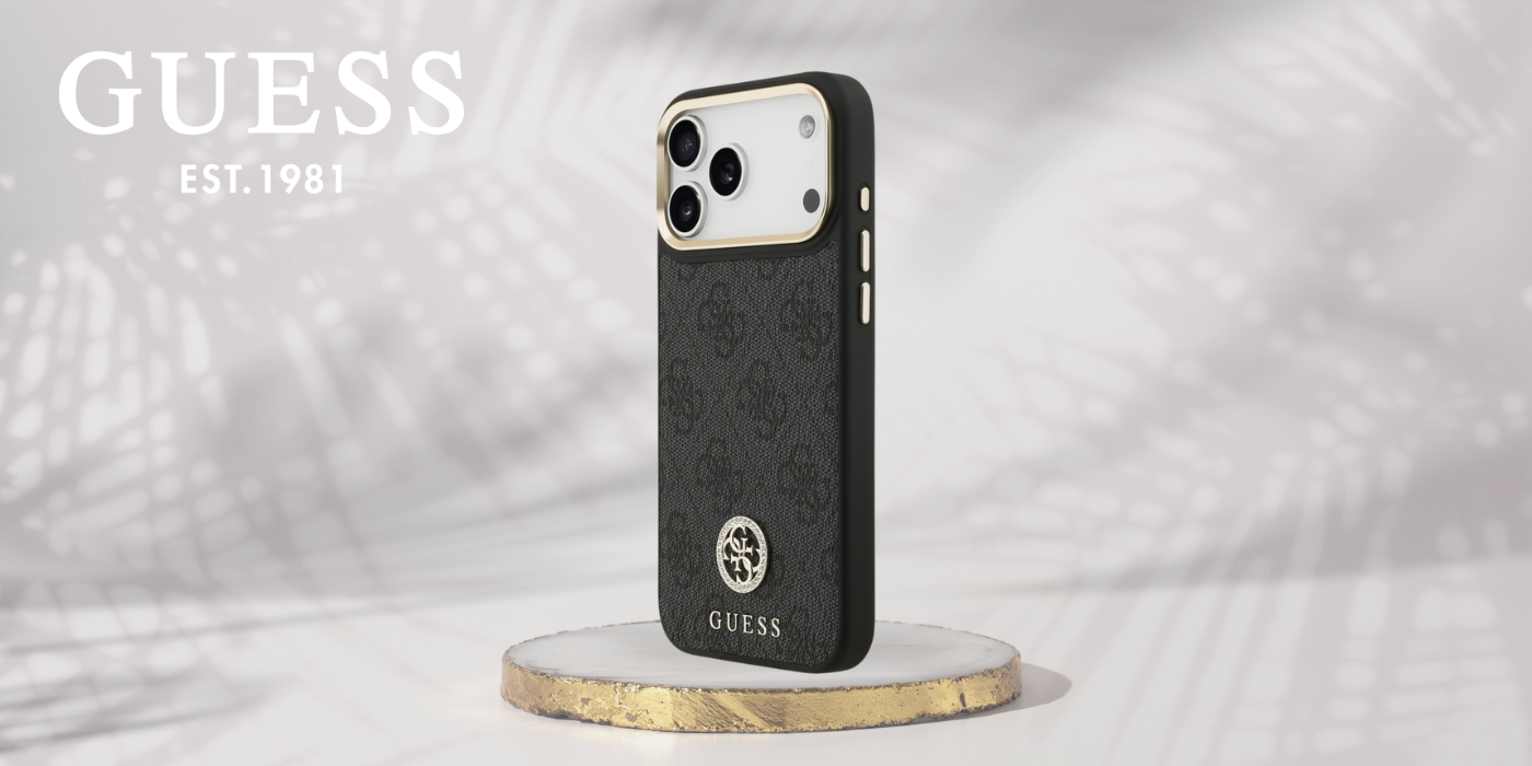 Dėklas Guess 4G Strass Logo MagSafe, skirtas iPhone 18 Pro Max / 17 Pro Max, juodas aprašymas - Prekės nuotrauka