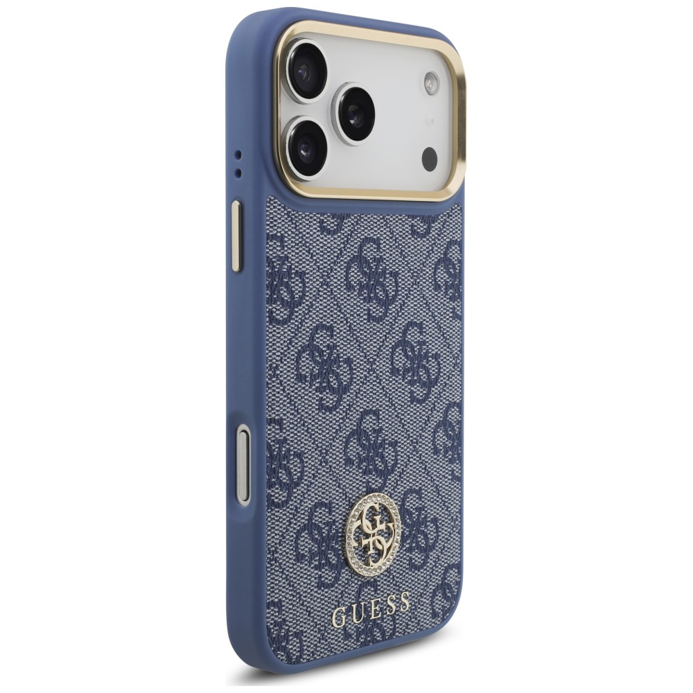 Dėklas Guess 4G Strass Logo MagSafe, skirtas iPhone 18 Pro Max / 17 Pro Max, mėlynas aprašymas - Prekės nuotrauka