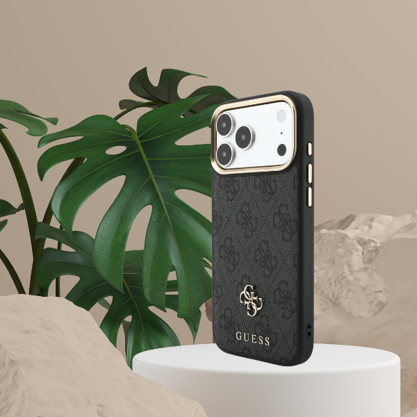 Dėklas Guess 4G su Magsafe pinigine, skirtas iPhone 18 Pro / 17 Pro, juodas aprašymas - Prekės nuotrauka