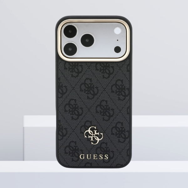 Dėklas Guess 4G su pinigine Magsafe, skirtas iPhone 18 Pro Max / 17 Pro Max, juodas aprašymas - Prekės nuotrauka