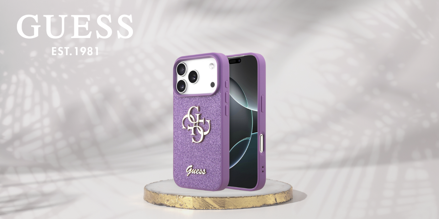 Dėklas Guess Fixed Glitter Big 4G iPhone 17 Pro lilac aprašymas - Prekės nuotrauka