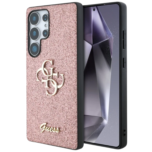 Dėklas Guess Fixed Glitter Big 4G Metal Logo skirtas Samsung Galaxy S25 Ultra rožinės spalvos aprašymas - Prekės nuotrauka Dėklas Guess Fixed Glitter Big 4G Metal Logo skirtas Samsung Galaxy S25 Ultra rožinės spalvos aprašymas - Prekės nuotrauka