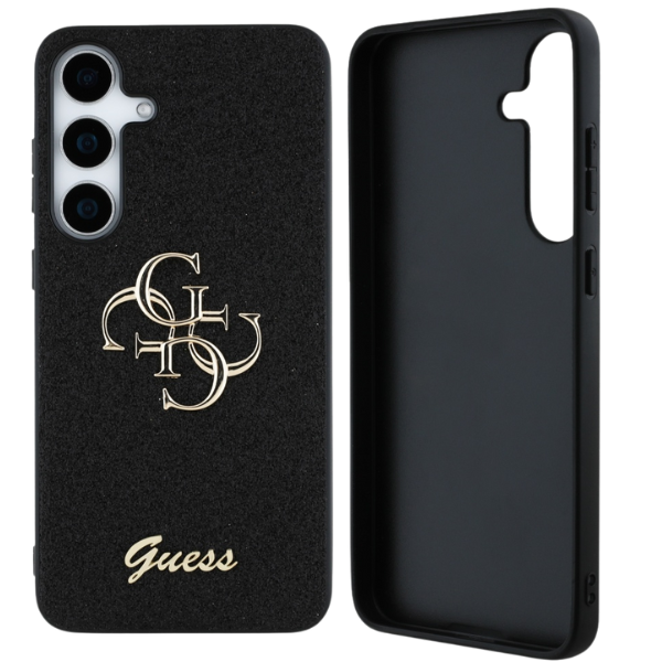 Dėklas Guess Fixed Glitter Big 4G Metal Logo to Samsung Galaxy S25+ juodos spalvos aprašymas - Prekės nuotrauka Dėklas Guess Fixed Glitter Big 4G Metal Logo to Samsung Galaxy S25+ juodos spalvos aprašymas - Prekės nuotrauka