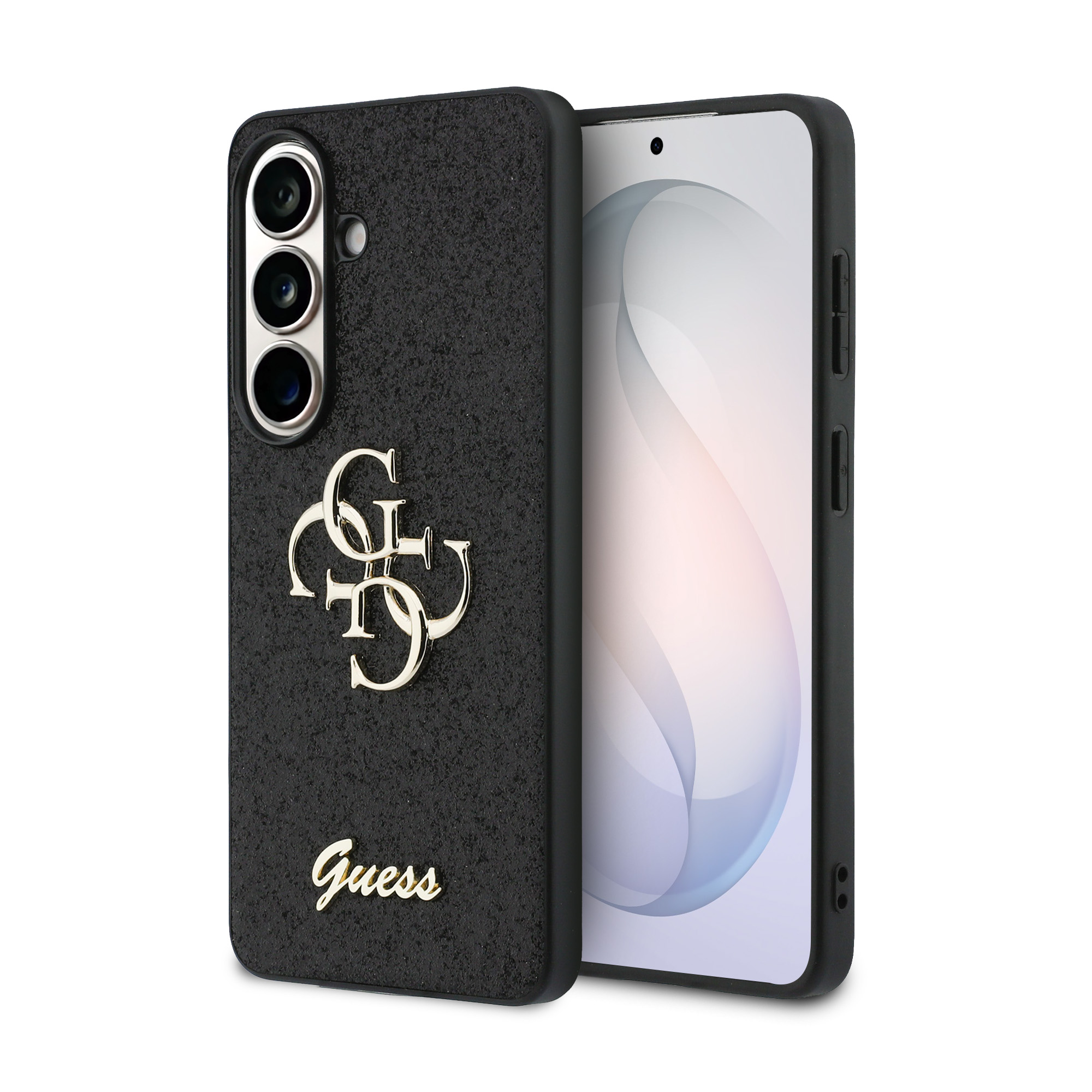 Dėklas Guess Fixed Glitter Big 4G Metal Logo Samsung Galaxy S26 juodos spalvos aprašymas - Prekės nuotrauka