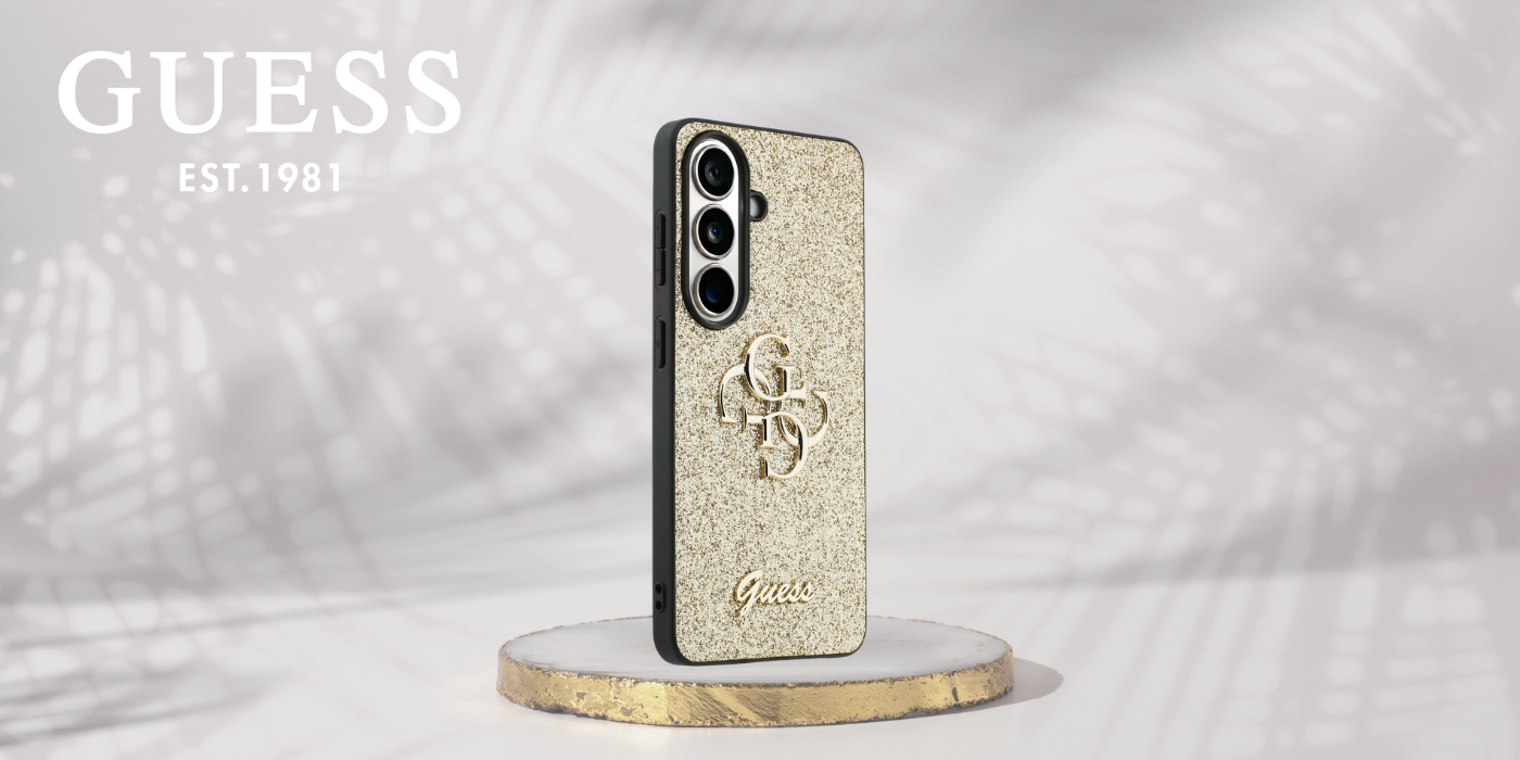 Dėklas Guess Fixed Glitter Big 4G Metal Logo Samsung Galaxy S26 auksinis aprašymas - Prekės nuotrauka
