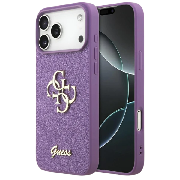 Dėklas Guess Fixed Glitter Big 4G skirtas Apple iPhone 17 Pro Max lilac aprašymas - Prekės nuotrauka