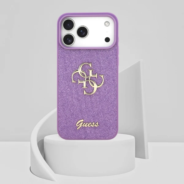 Dėklas Guess Fixed Glitter Big 4G skirtas Apple iPhone 17 Pro Max lilac aprašymas - Prekės nuotrauka