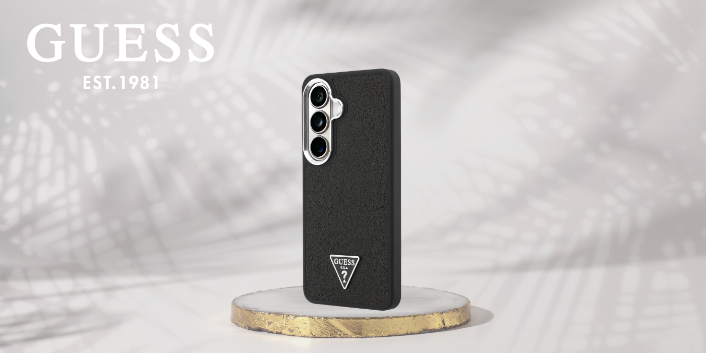 Dėklas Guess Fixed Glitter Triangle MagSafe Samsung Galaxy S26 Plus juodos spalvos aprašymas - Prekės nuotrauka Dėklas Guess Fixed Glitter Triangle MagSafe Samsung Galaxy S26 Plus juodos spalvos aprašymas - Prekės nuotrauka
