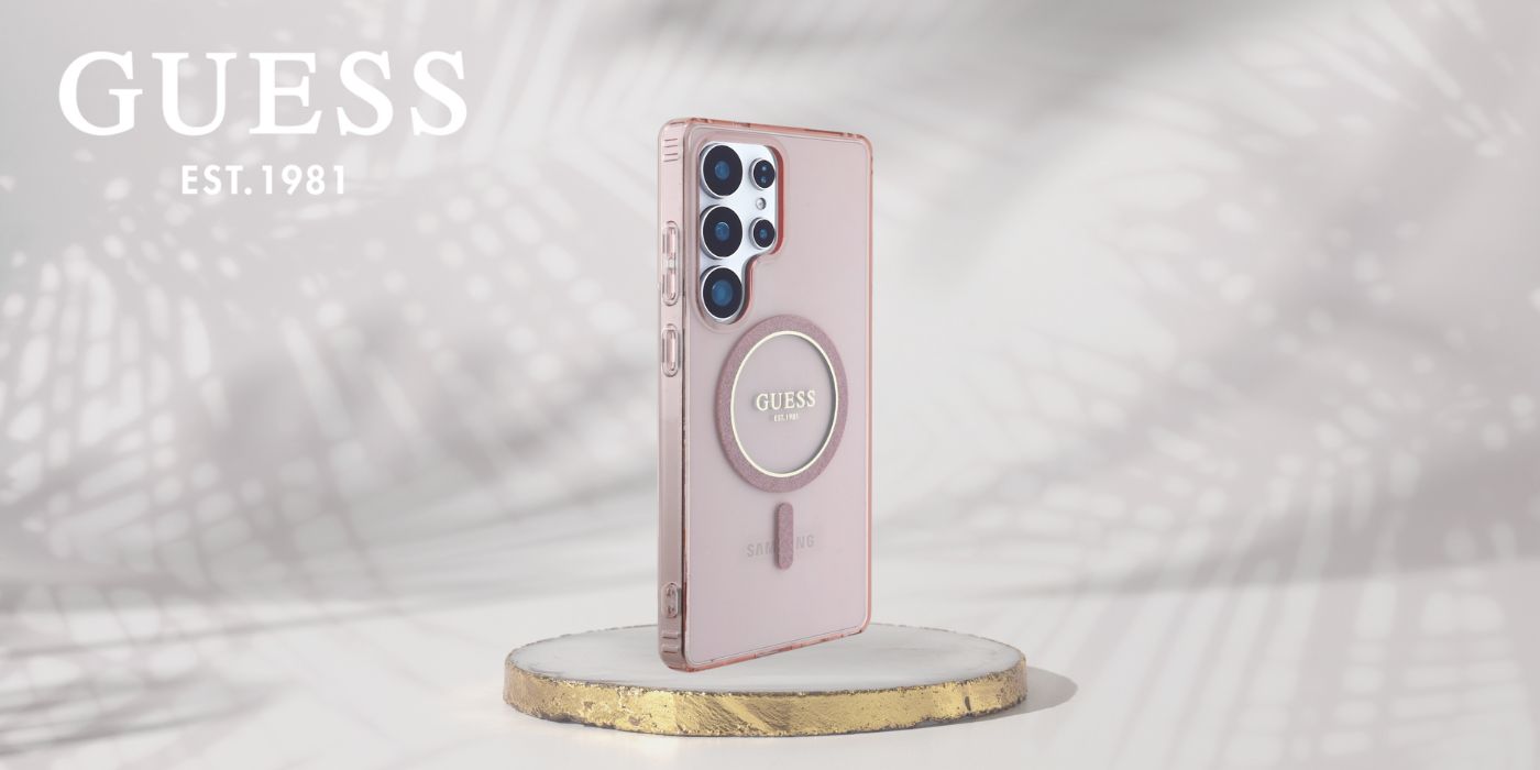 Dėklas Guess Glitter Circle Classic Logo MagSafe skirtas Samsung Galaxy S25 Ultra rožinės spalvos aprašymas - Prekės nuotrauka Dėklas Guess Glitter Circle Classic Logo MagSafe skirtas Samsung Galaxy S25 Ultra rožinės spalvos aprašymas - Prekės nuotrauka