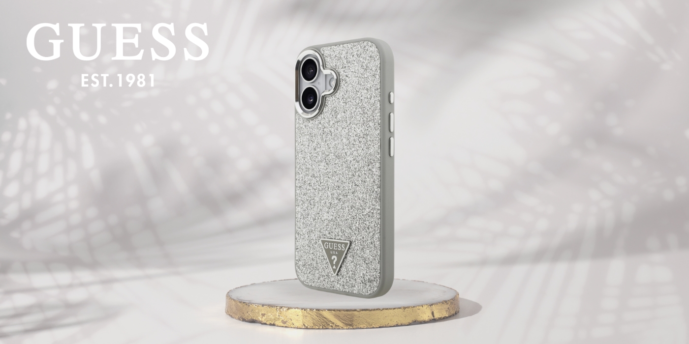 Dėklas Guess Glitter Triangle Logo MagSafe skirtas Apple iPhone 17 sidabro spalvos aprašymas - Prekės nuotrauka Dėklas Guess Glitter Triangle Logo MagSafe skirtas Apple iPhone 17 sidabro spalvos aprašymas - Prekės nuotrauka