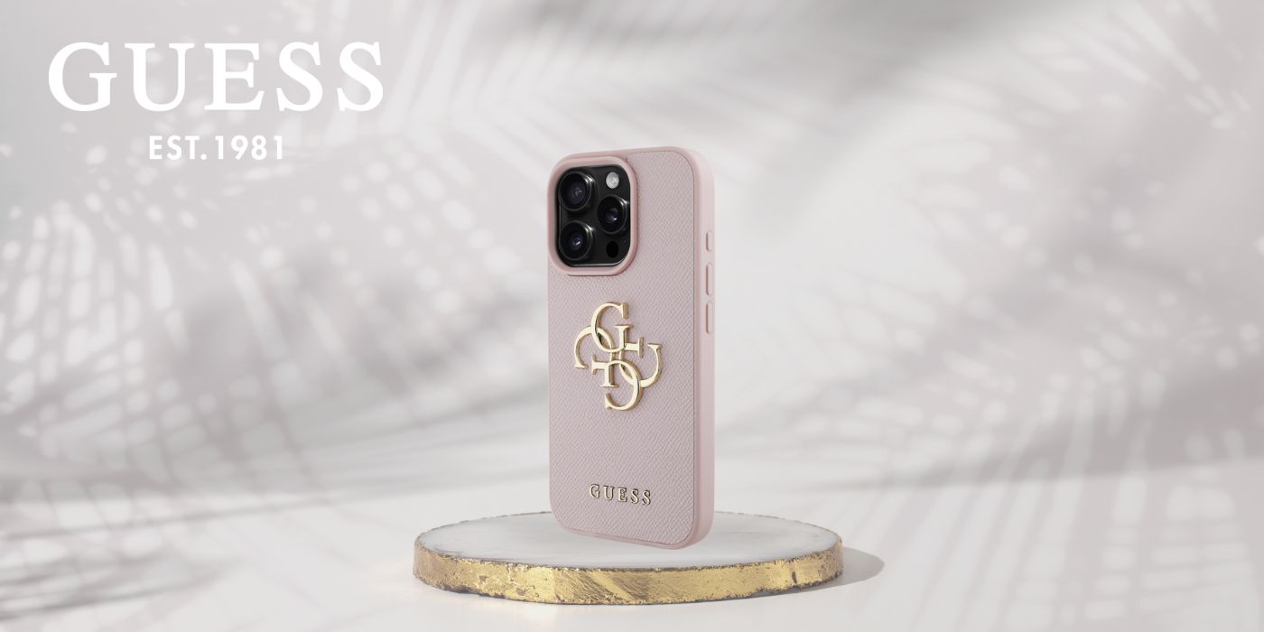 Dėklas Guess Grained Big 4G Logo Small Classic Logo Apple iPhone 16 Pro rožinės spalvos aprašymas - Prekės nuotrauka